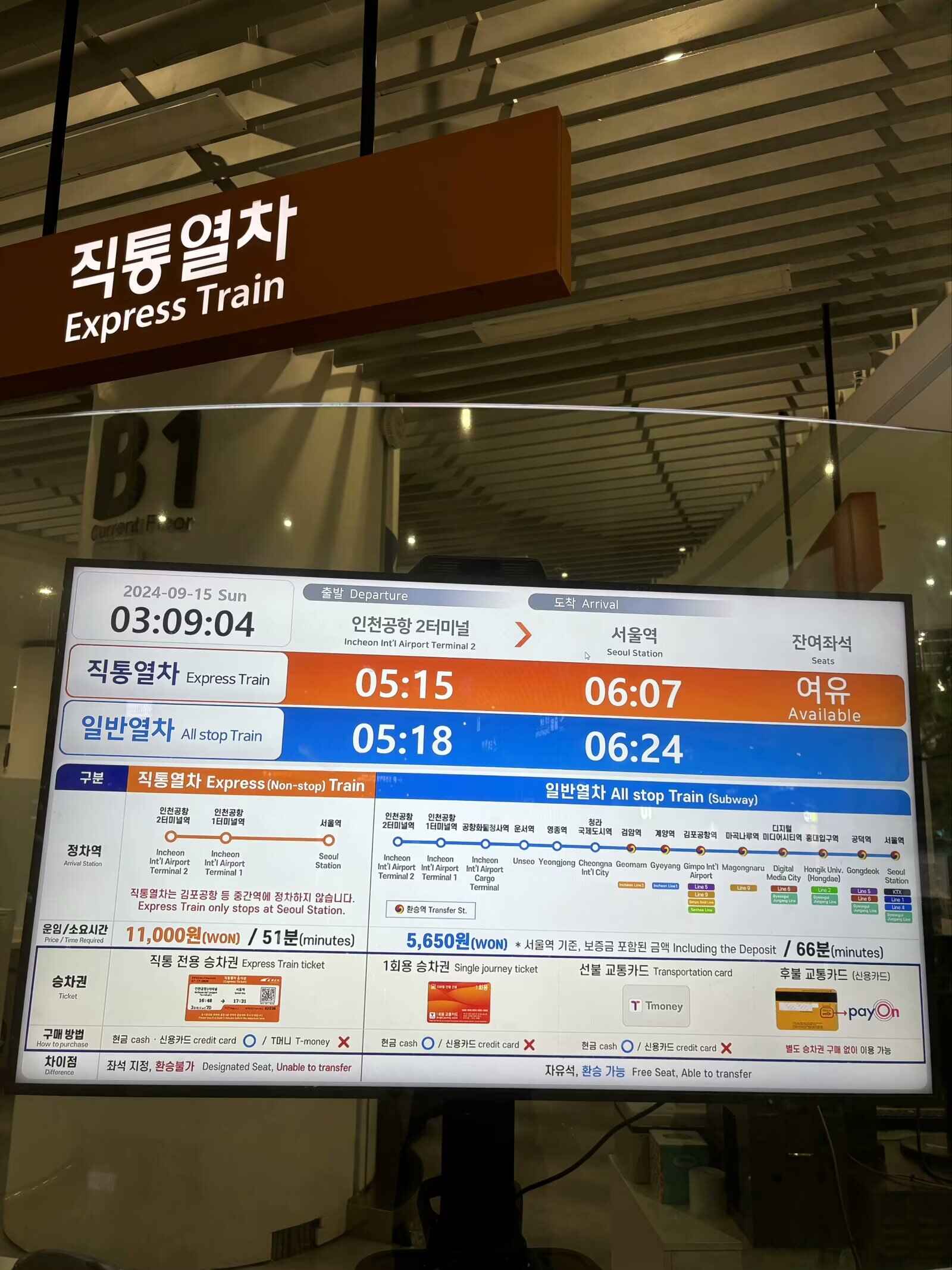 Airpot Train Timetable